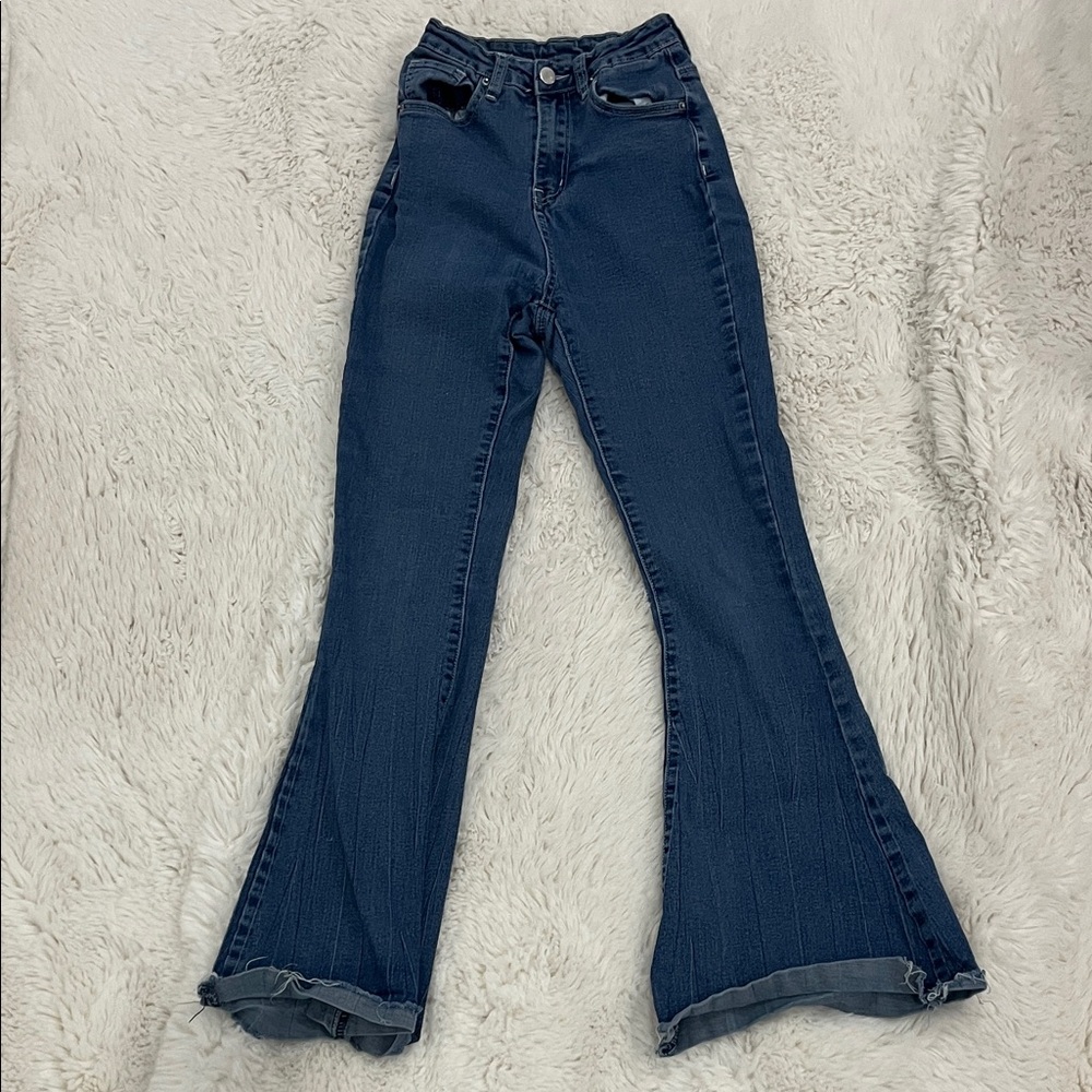 SHEIN Dark Blue Flare Jeans